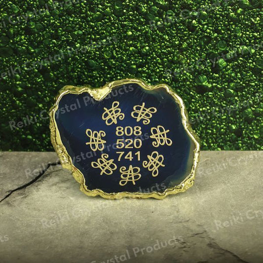 Crystal Stone Agate Gud Luck Sileces & Coaster for Table Decoration