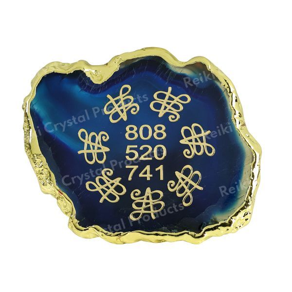 Crystal Stone Agate Gud Luck Sileces & Coaster for Table Decoration