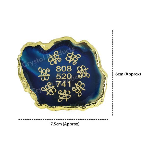 Crystal Stone Agate Gud Luck Sileces & Coaster for Table Decoration