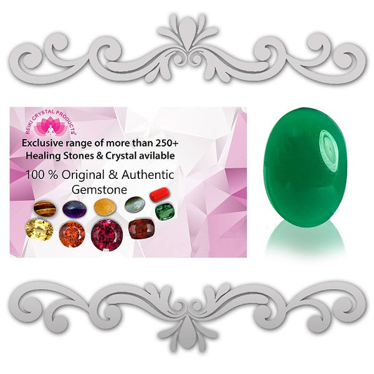 Natural Green Onyx Gemstone 5.25 to 13.25 Ratti Green Onyx Oval Shape Loose Gemstone for Ring, Pendant Cabochons Unisex (Color : Green)
