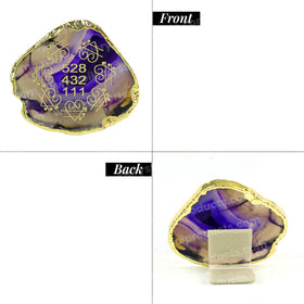 Crystal Stone Agate Gud Luck Symbol Sileces & Coaster for Table Decoration