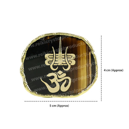 Crystal Stone Agate OM Symbol Sileces & Coaster for Table Decoration