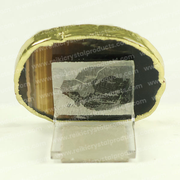 Crystal Stone Agate OM Symbol Sileces & Coaster for Table Decoration