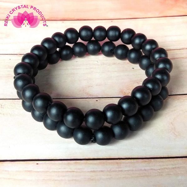 Natural Crystal Stone 8 mm Round Beads Couple Combo Bracelet