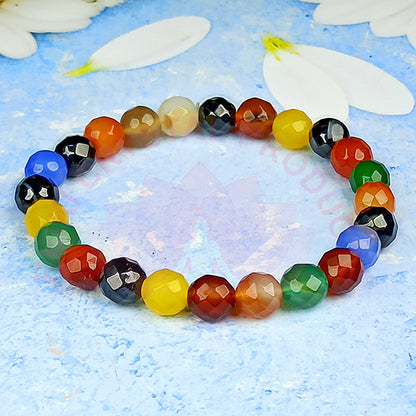 7 Chakra Onyx 8 mm DC Bracelet