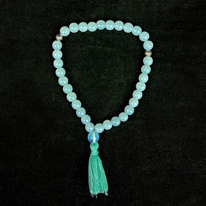 Natural Crystal Stone Tasbeeh Jaap Mala for Prayer 33 Beads 8 mm