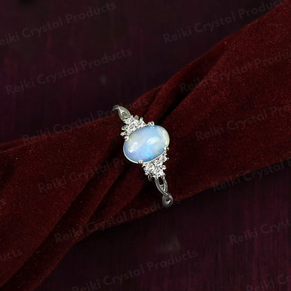 AAA Adjustable Ethiopian Opal Gemstone Ring for Women Girls