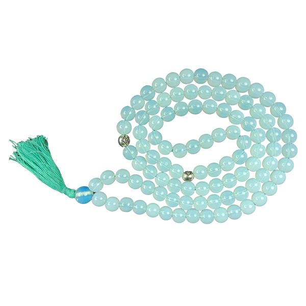 Natural Crystal Stone Tasbeeh Jaap Mala for Prayer 99 Beads 8 mm
