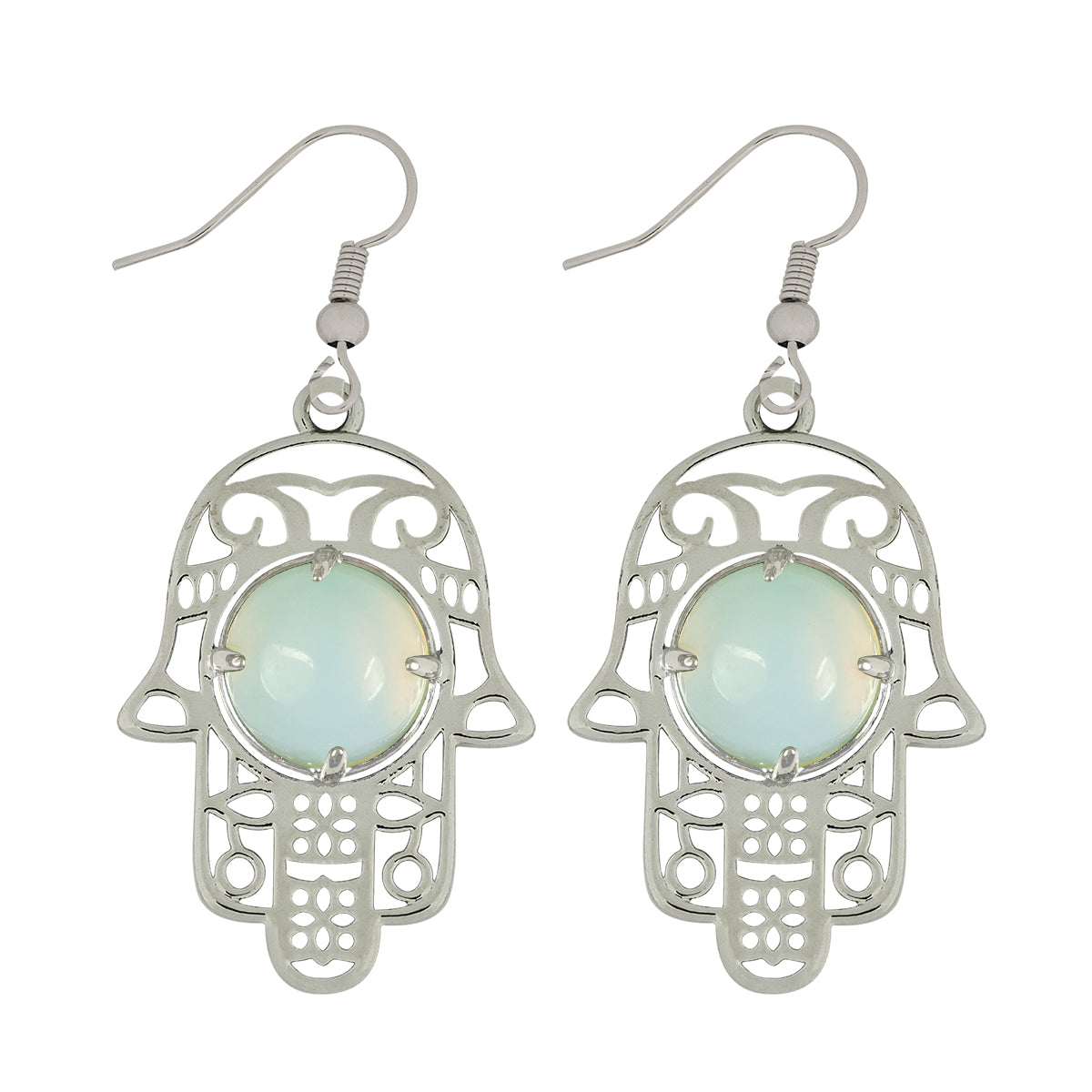 Crystal Stone Hamsa Shape Earrings for Girls Women