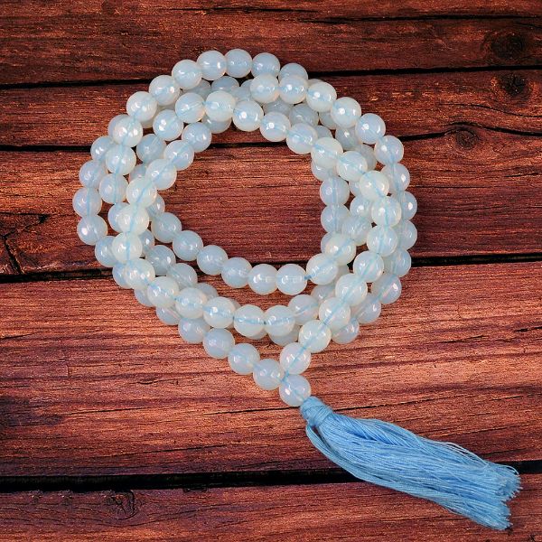Natural Crystal Stone 8 mm 108 Faceted Bead Mala for Unisex