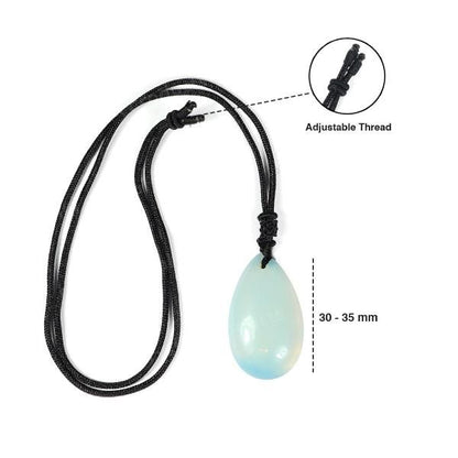 Natural Crytal Stone Drop Shape Pendant with Thrad for Unisex