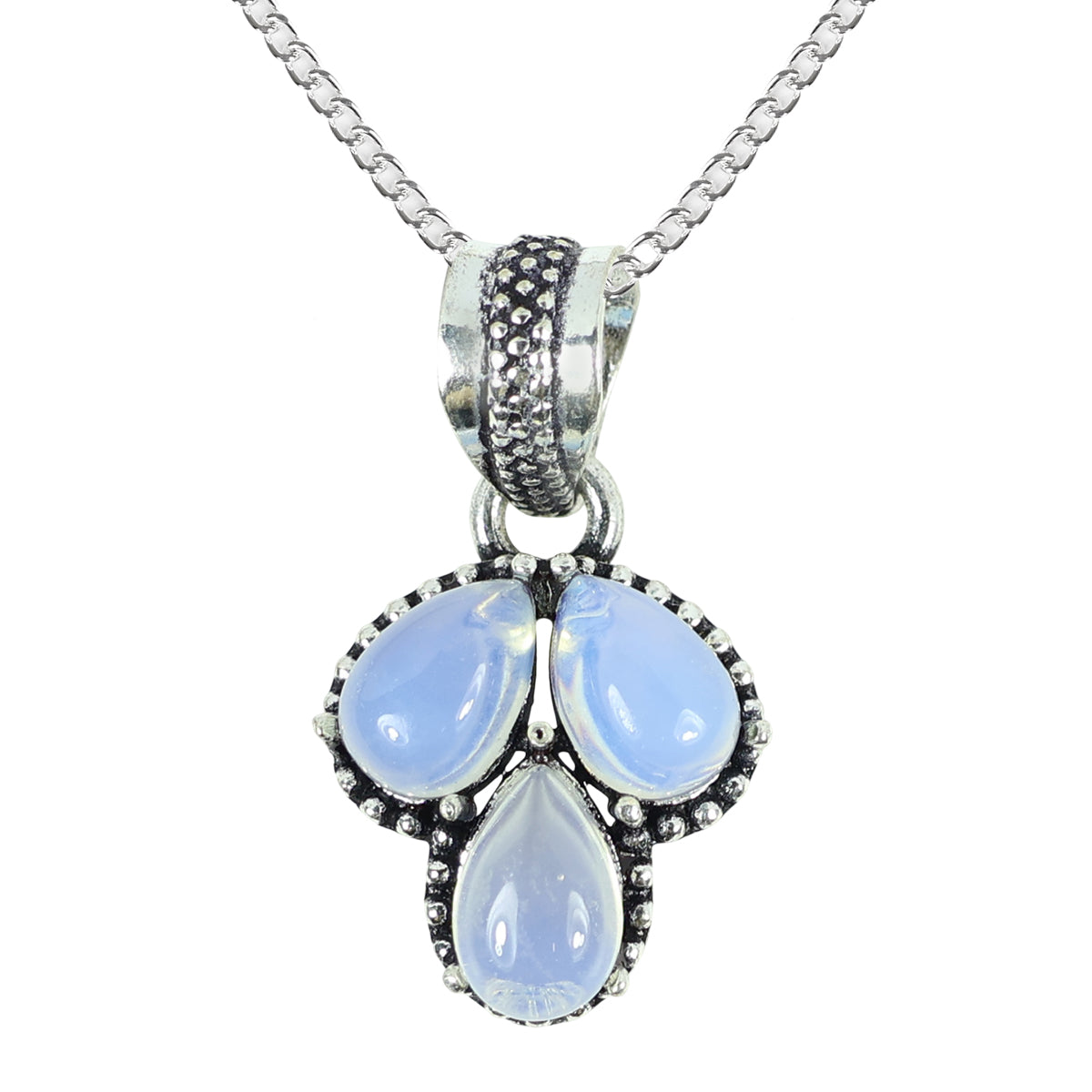 Natural Crystal Gemstone Pendant Locket with Chain for Women Girls