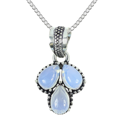 Natural Crystal Gemstone Pendant Locket with Chain for Women Girls