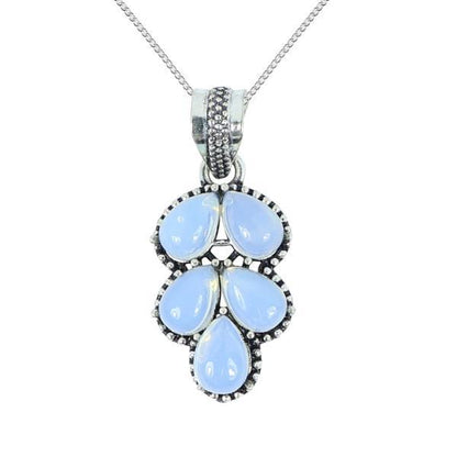 Natural Gemstone Crystal Pendant Locket with Chain for Women Girls