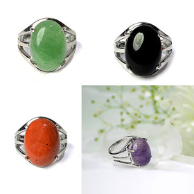 Natural Adjustable Gemstone Ring