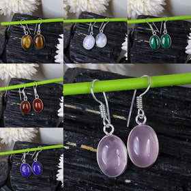 Natural Oval Shape Earring With Crystal Stone for Girls And women