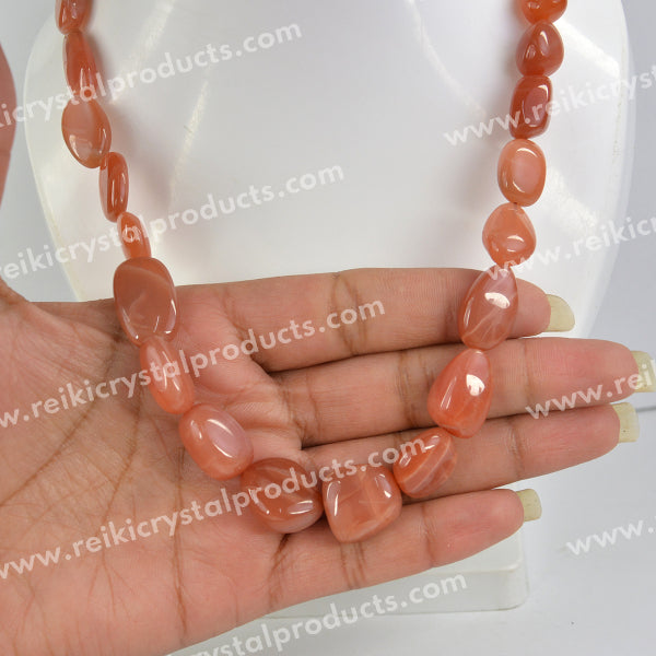 Natural Crystal Stone Pech Moonstone Necklace for Women
