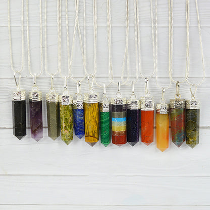 Natural AAA Pencil Shape Pendant - Locket With Metal Chain