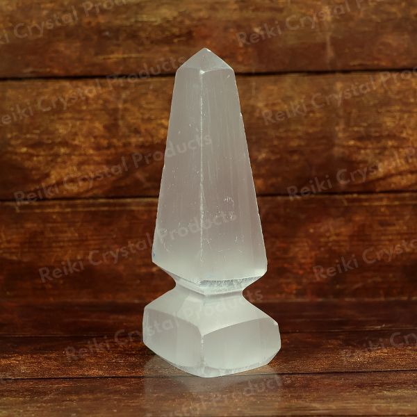 Natural Selenite Pendulum Style Wand 10cm