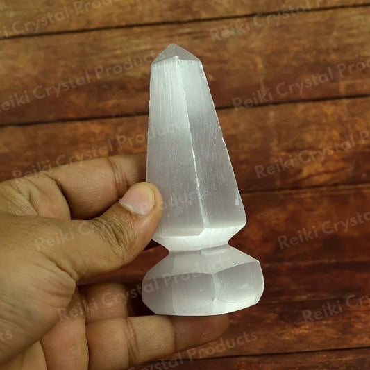 Natural Selenite Pendulum Style Wand 10cm