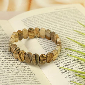 Picture Jasper Crystal Bracelet | Natural Healing Gemstone Bracelet for Grounding & Vision