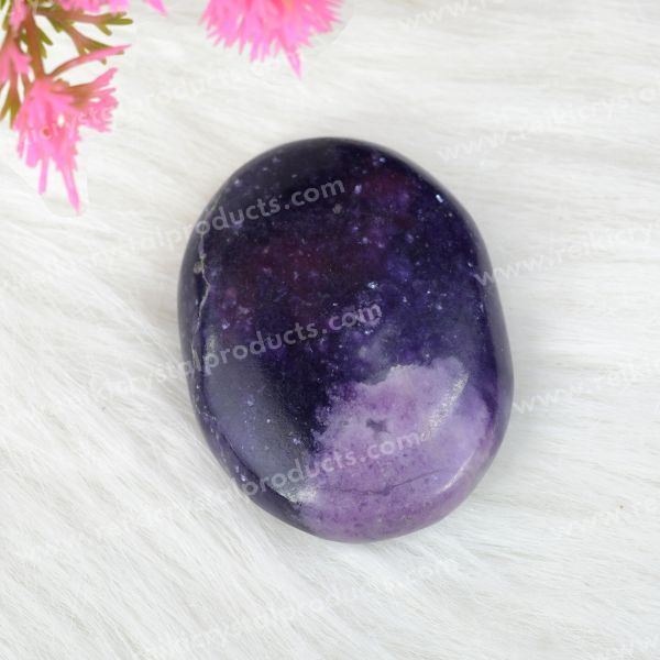 Pink Tourmaline Polished Palm Stone for Emotional Healing