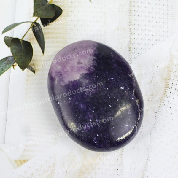 Pink Tourmaline Healing Crystal Palm Stone for Positive Energy