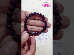 Natural Amethyst 8 mm Round Bead Bracelet for Calmness, Protection & Mental Clarity