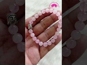 Natural Crystal Stone with Buddha Head Charm 8 mm Bracelet