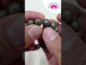 Natural Pyrite Round Bead 10 mm Bracelet – Money Magnet, Wealth, Focus & Power