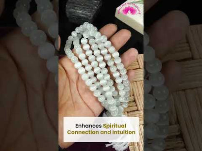 Natural Crystal Stone 8 mm 108 Round Beads Mala for Unisex