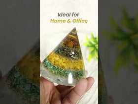 Wealth Money Magnet Orgone Pyramid – Feng Shui Energy Pyramid for Abundance, Prosperity & Positive Energy Size 90 mm