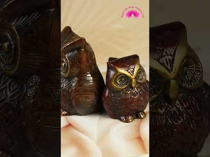 Solid brass owl figurine for study table placement
