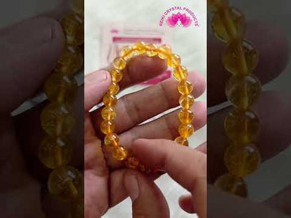 Natural Crystal Stones 8 mm Round Bead Bracelet Charged by Grandmaster