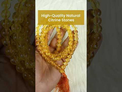 Citrine Mala 108 Beads – Natural Jap Mala for Wealth & Meditation