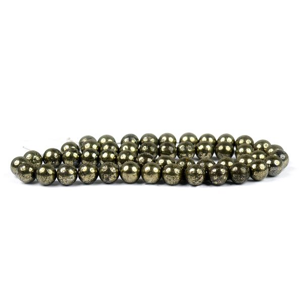 Pyrite 8 mm Round Loose Beads 45-50 pcs for Making Bracelet Mala Necklaces