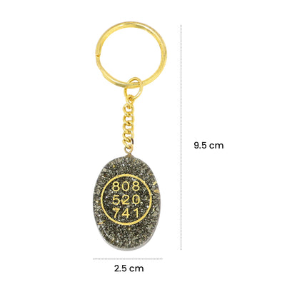 Pyrite Orgone Zibu Symbol Key chain for Money Symbol Keychain- 2Pc