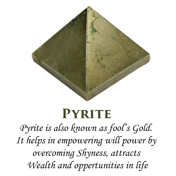Pyrite Pyramid for Wealth Reiki Healing / Grid and Vastu Correction