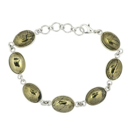 Natural Crystal Stone Adjustable Metal Bracelet for Unisex