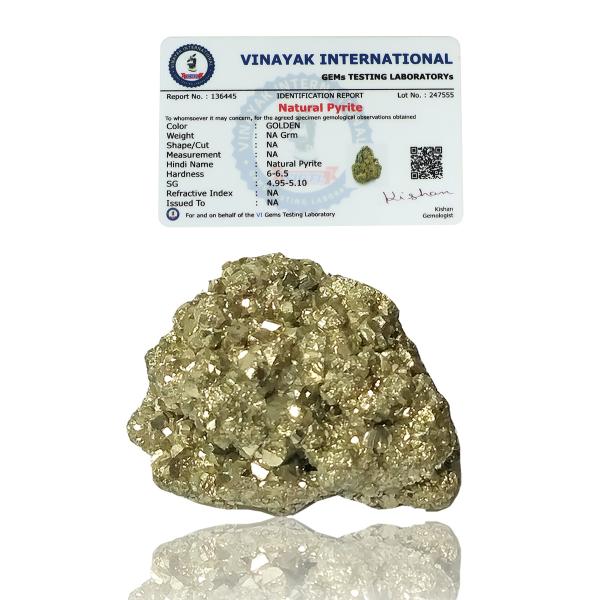 Certified Natural Pyrite Raw / Rough Cluster / Peru Pyrite 20 gram
