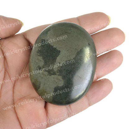 Natural Pyrite Palm Stone 5 cm Healing Crystal