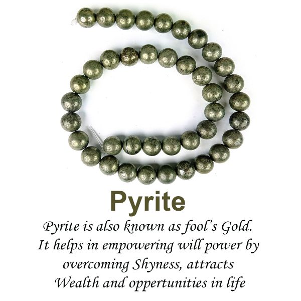 Pyrite 10mm round gemstone beads for necklace design