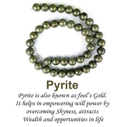 Pyrite 10mm round gemstone beads for necklace design