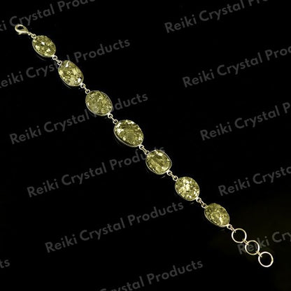Natural Pyrite Original Stone Metal Bracelet for Unisex