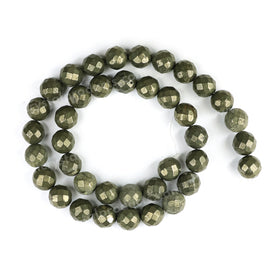Natural Pyrite 10mm faceted loose beads for jewelry making