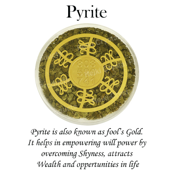Natural Pyrite Orgone Zibu Symbol Engraved Coaster,