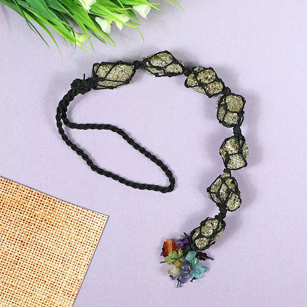 Natural Pyrite / 7 Chakra Tumble Stone Car Hanging / Door Hanging Accessories