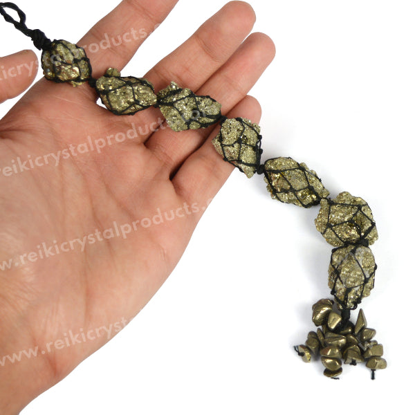 Natural Pyrite Rough Cluster Stone With Chip Vastu Door Hanging for Wealth