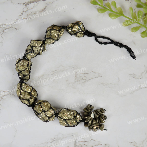 Natural Pyrite Rough Cluster Stone With Chip Vastu Door Hanging for Wealth