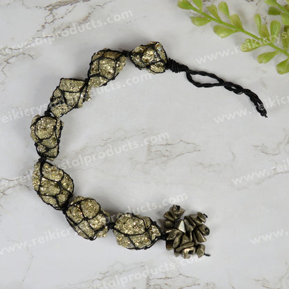 Natural Pyrite Rough Cluster Stone With Chip Vastu Door Hanging for Wealth